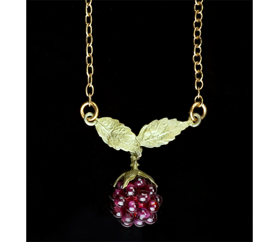Garnet Raspberry Necklace by Silver Seasons